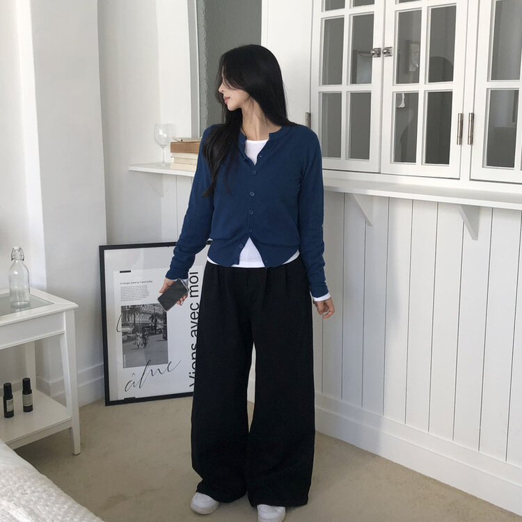 コットンワイドルーズフィットパンツ BLACK
