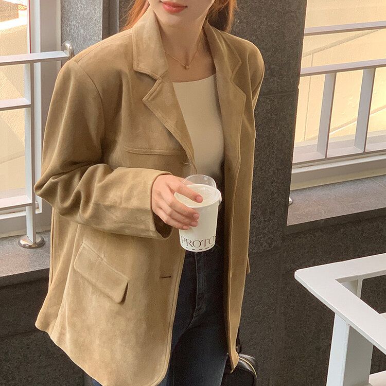 ♡searoomlynn スエードライクオーバージャケット　新品 collab スエードライクオーバージャケット