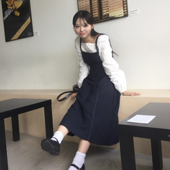 ロングワンピース ビスチェロングワンピース NAVY