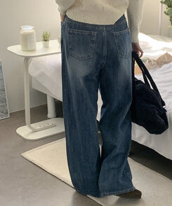 デニム ワイドデニムパンツ BLUE