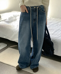 デニム ワイドデニムパンツ BLUE