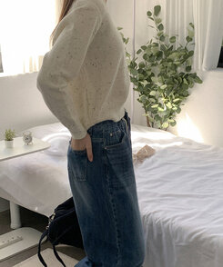 デニム ワイドデニムパンツ BLUE