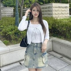 カーゴデニムミニスカート｜ミニスカート｜韓国ファッション通販