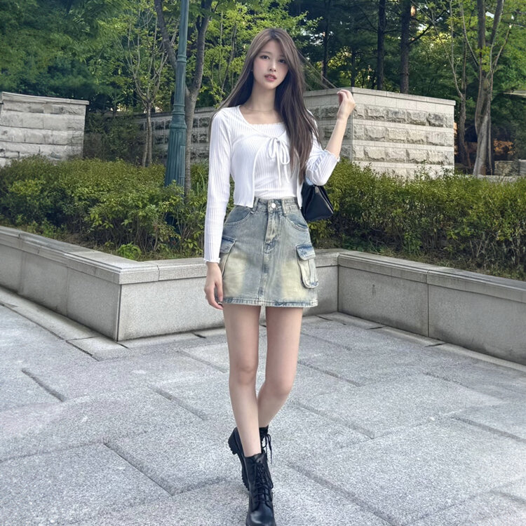 カーゴデニムミニスカート｜ミニスカート｜韓国ファッション通販