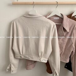 소프트 크롭 스웨이드 라이더 자켓