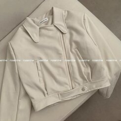 소프트 크롭 스웨이드 라이더 자켓