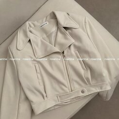 소프트 크롭 스웨이드 라이더 자켓