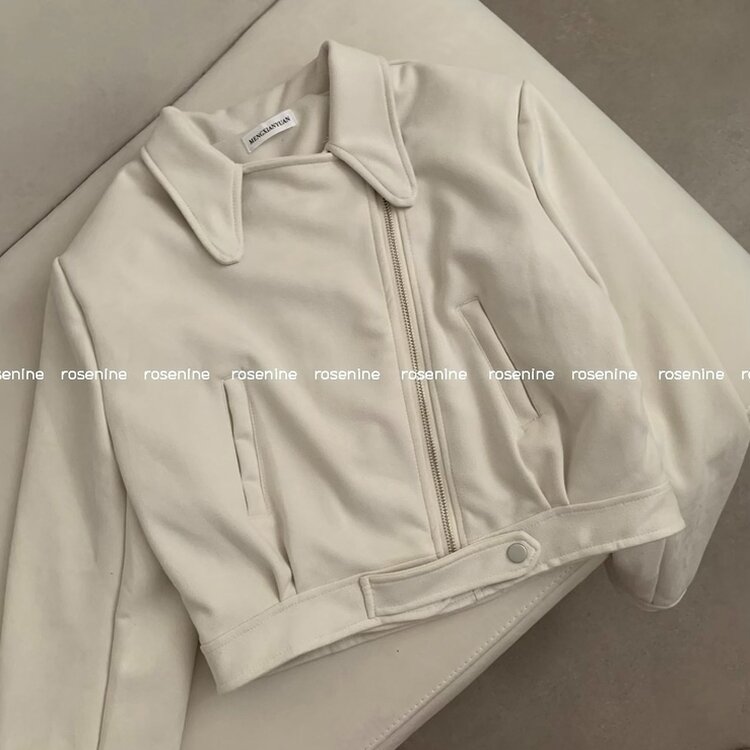 소프트 크롭 스웨이드 라이더 자켓