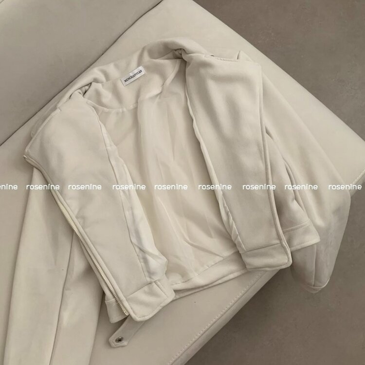 소프트 크롭 스웨이드 라이더 자켓