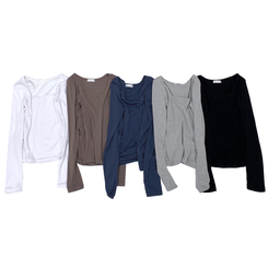 ベーシックスリムライン長袖Tシャツ(6color)