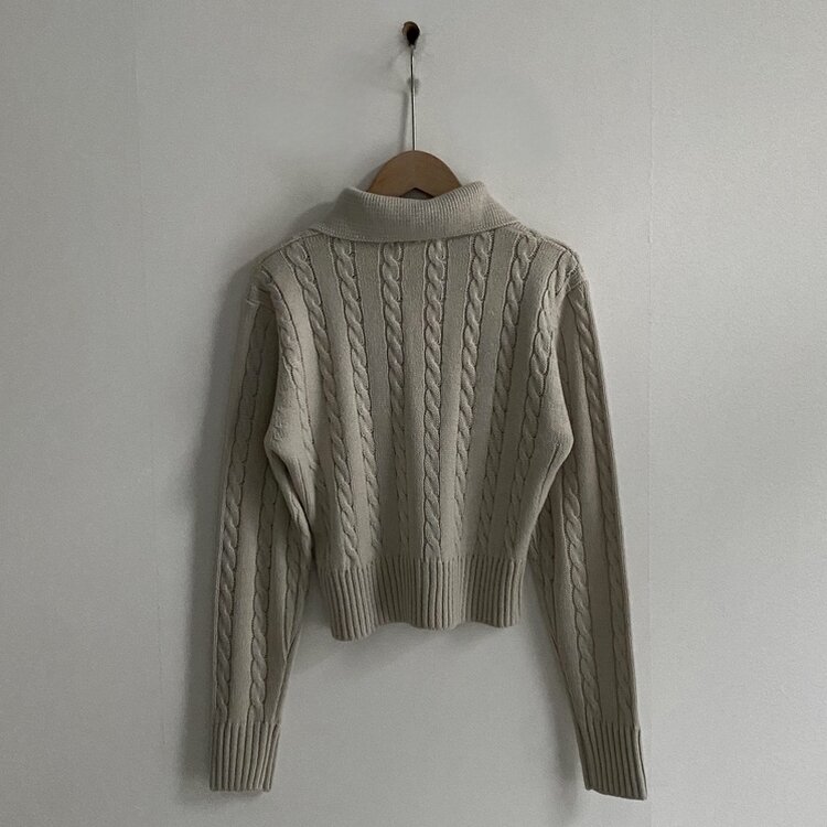 워머 케이블 어텀 투웨이 카라 니트집업점퍼 4color