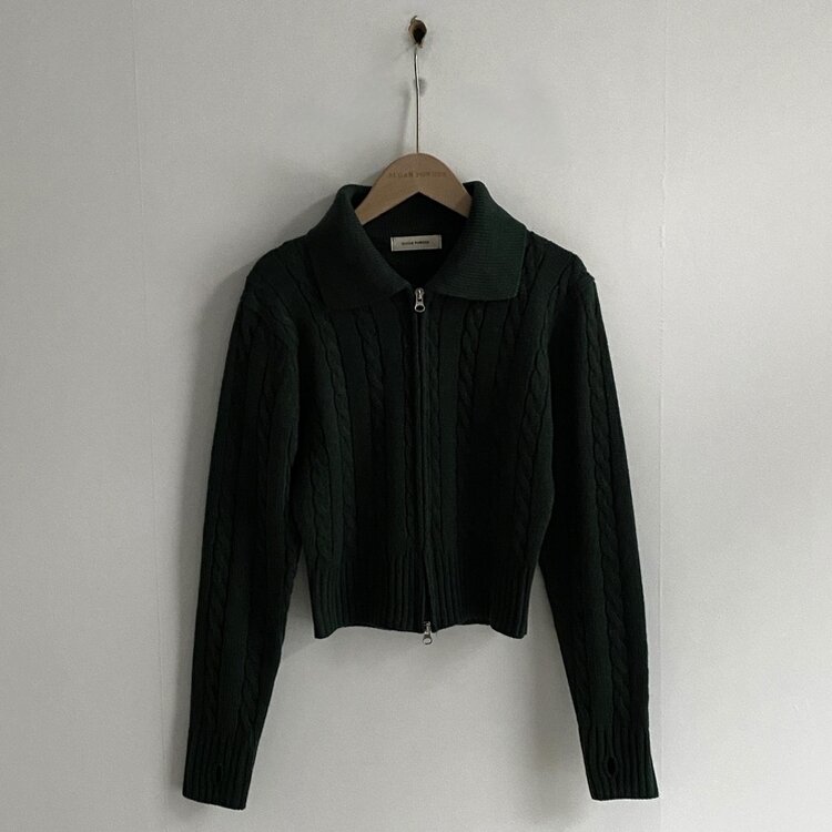 워머 케이블 어텀 투웨이 카라 니트집업점퍼 4color