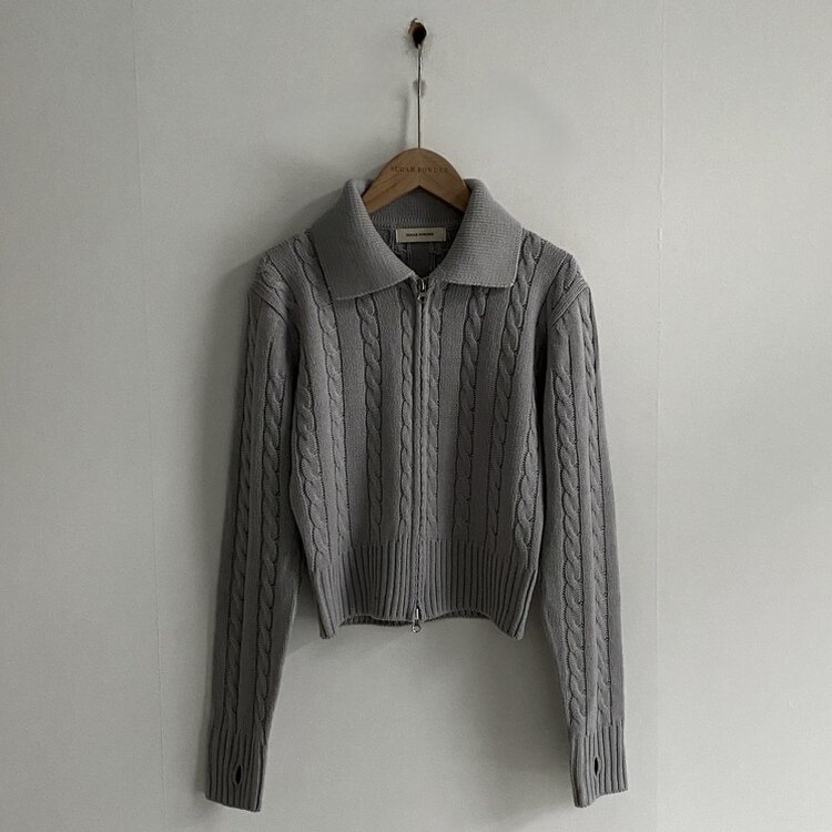 워머 케이블 어텀 투웨이 카라 니트집업점퍼 4color