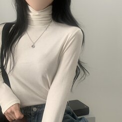 タートルネック長袖Tシャツ(10color) CREAM