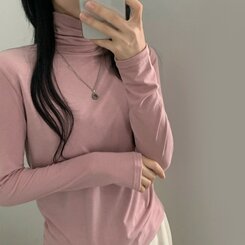 タートルネック長袖Tシャツ(10color) PINK