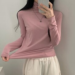 タートルネック長袖Tシャツ(10color) PINK