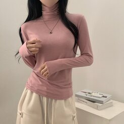 タートルネック長袖Tシャツ(10color) PINK