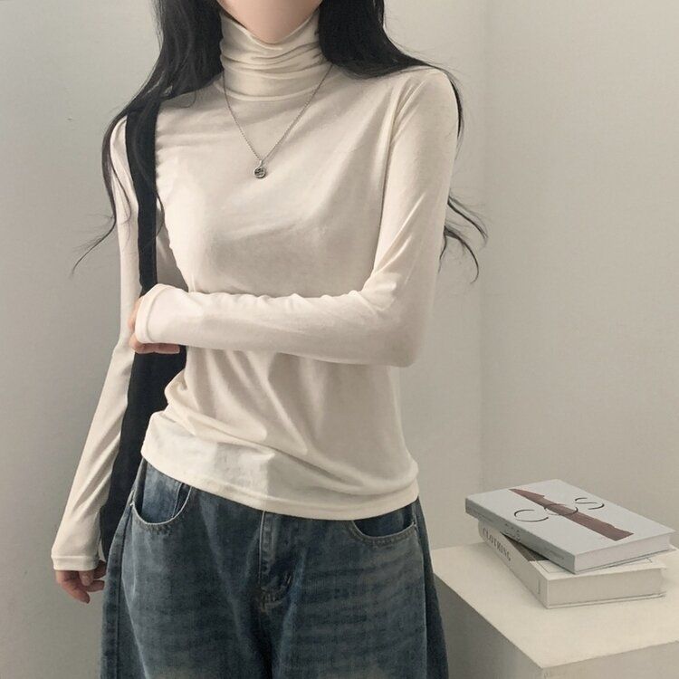 タートルネック長袖Tシャツ(10color) CREAM