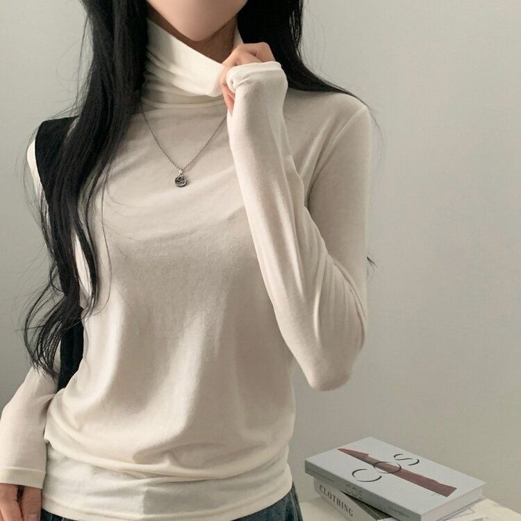 タートルネック長袖Tシャツ(10color) CREAM