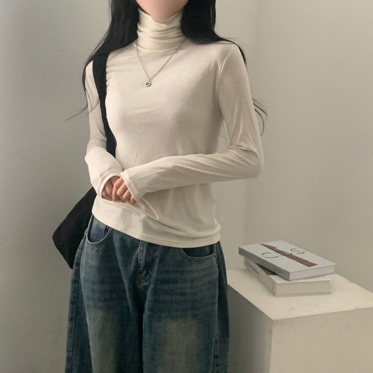 タートルネック長袖Tシャツ(10color) CREAM