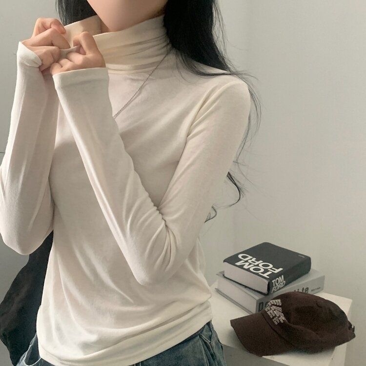 タートルネック長袖Tシャツ(10color) CREAM