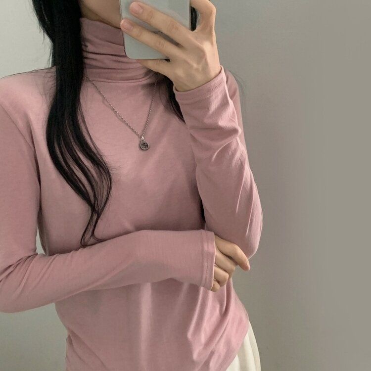 タートルネック長袖Tシャツ(10color) PINK