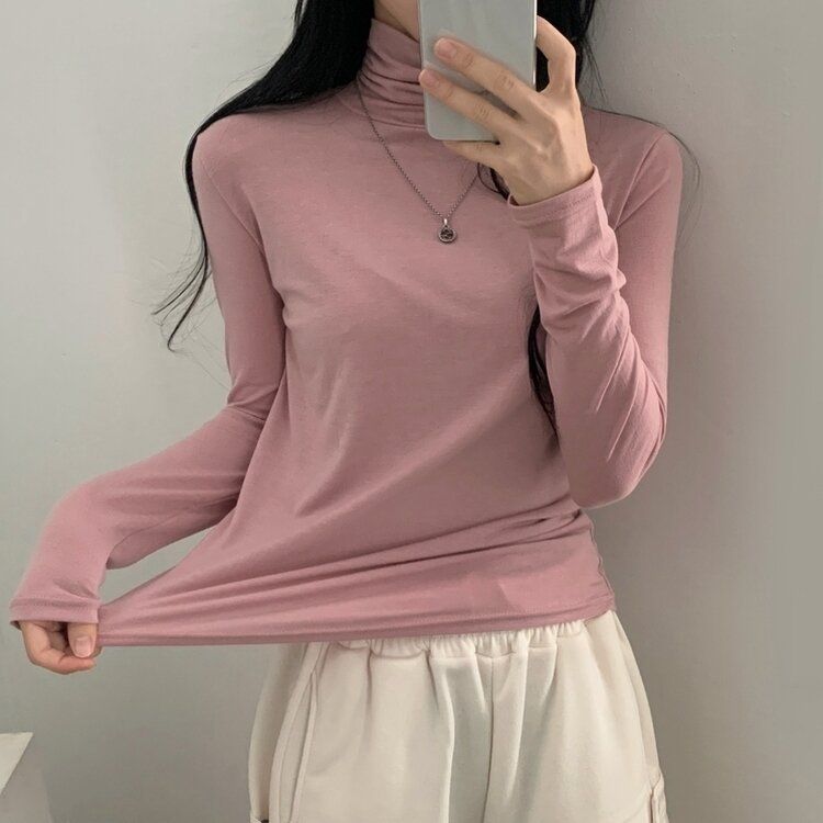 タートルネック長袖Tシャツ(10color) PINK