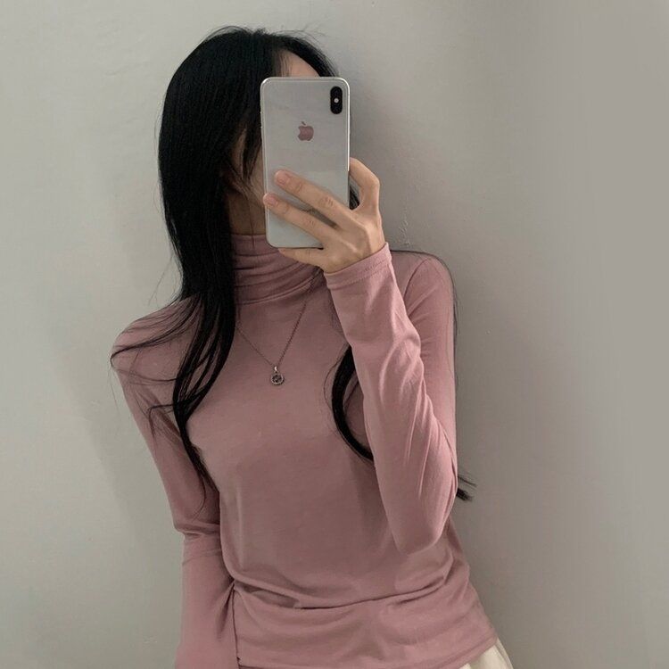 タートルネック長袖Tシャツ(10color) PINK