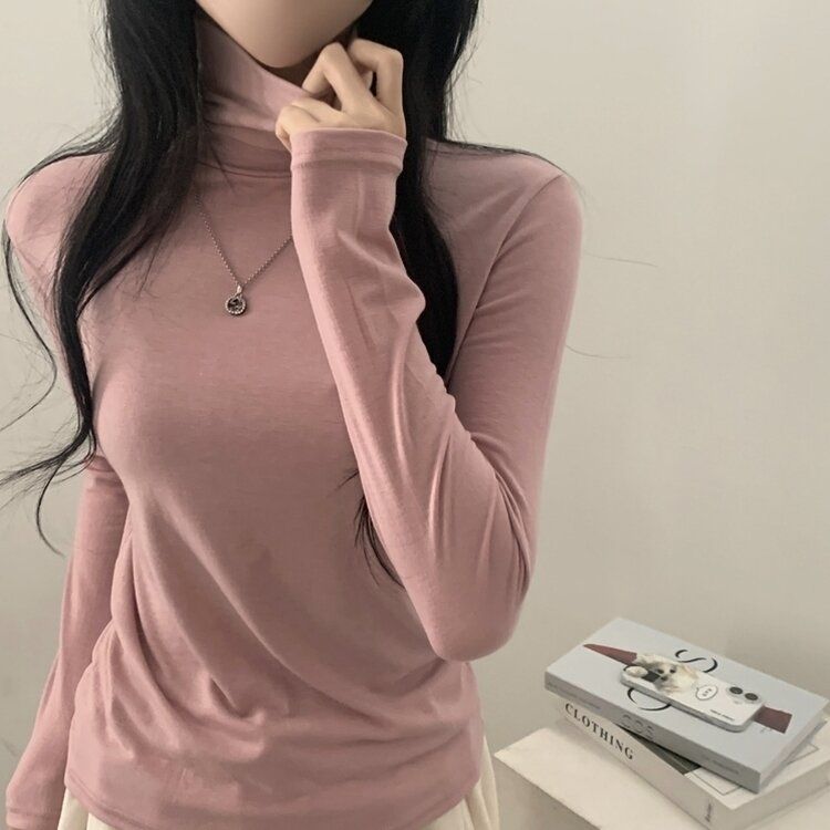 タートルネック長袖Tシャツ(10color) PINK