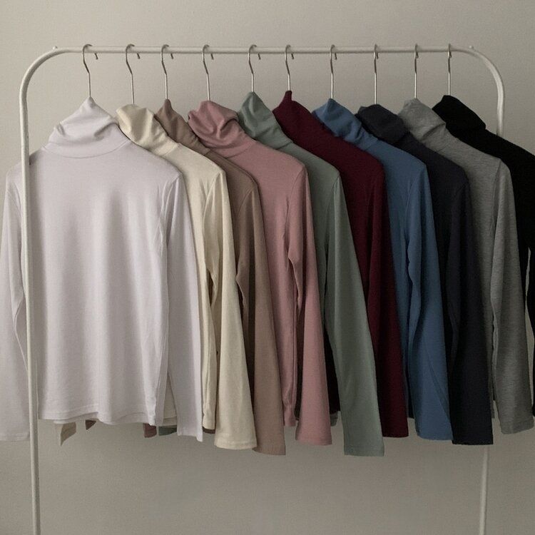 タートルネック長袖Tシャツ(10color)