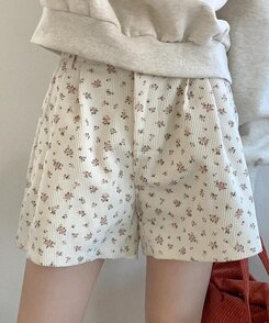 ショートパンツ ランプフラワーコーデュロイハーフパンツ IVORY
