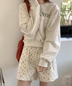 ショートパンツ ランプフラワーコーデュロイハーフパンツ IVORY