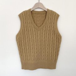 エッセンシャルクロップVネックベスト(5color)