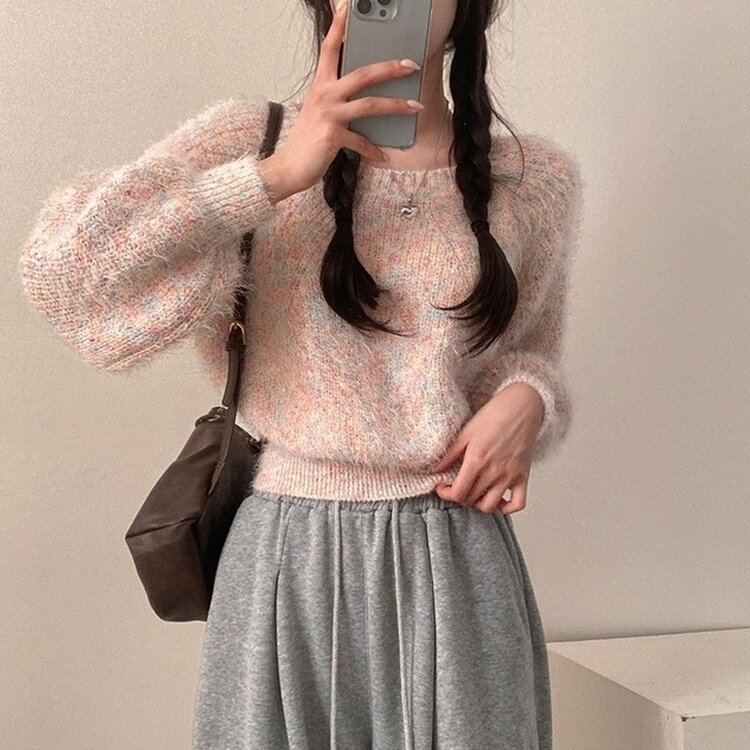 ニット アンゴラスクエアネックニット(5color) IVORY
