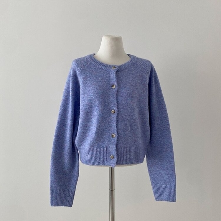 로밴 알파카 울 캐시 라운드 니트 가디건