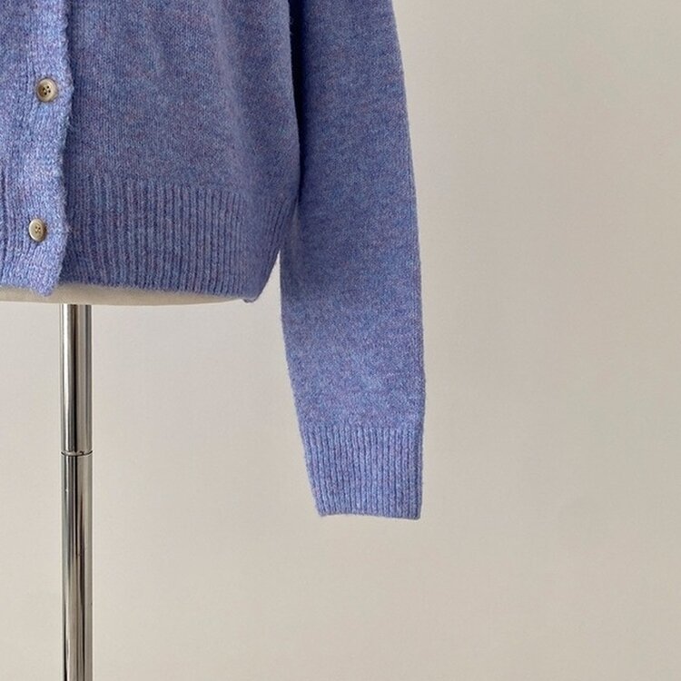 로밴 알파카 울 캐시 라운드 니트 가디건