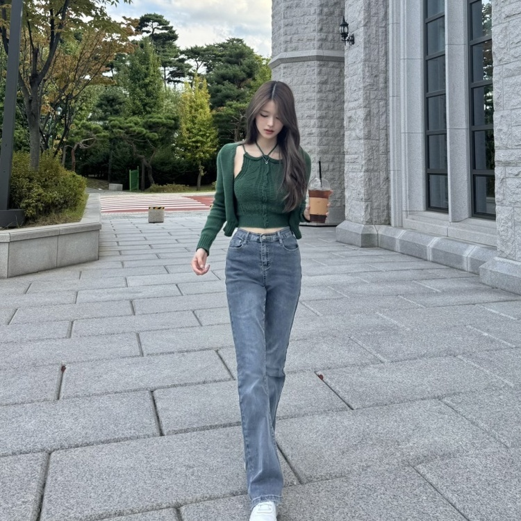 【丈別】デニムブーツカットパンツ6色 GRAY