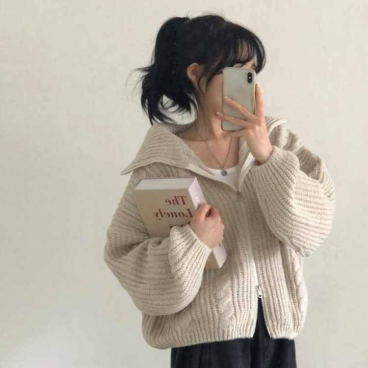 韓国♡ ハイネックゆるニット 韓国 トップス ハイネック セーター ゆるダボ シンプル クール (ニット