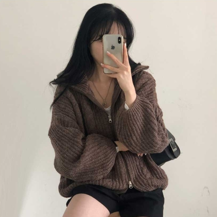 韓国♡ ハイネックゆるニット 韓国 トップス ハイネック セーター ゆるダボ シンプル クール (ニット