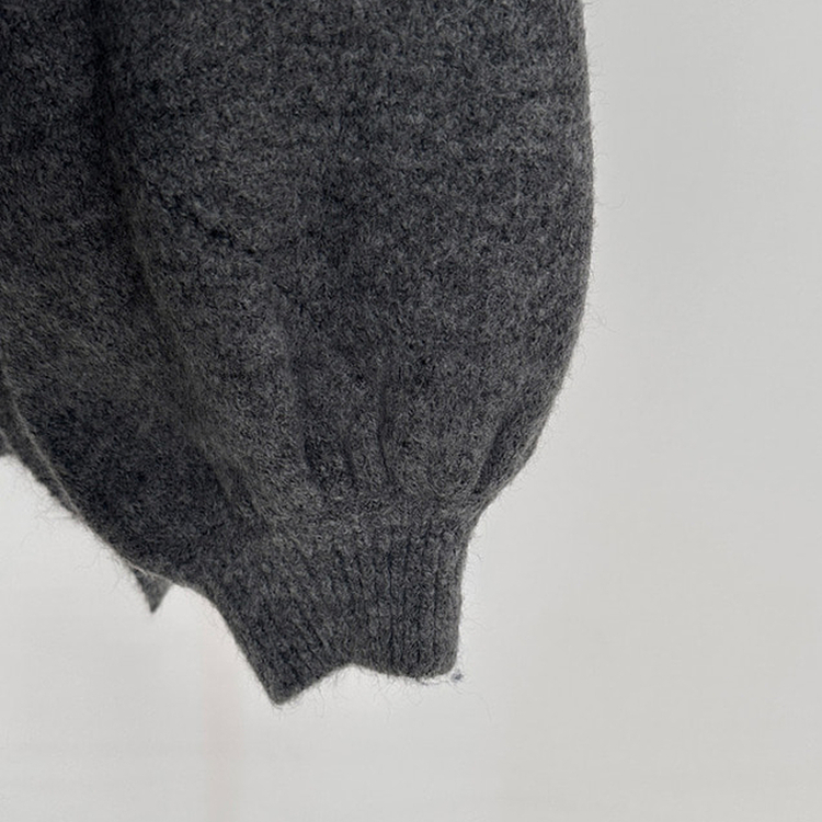 타임 울 벌룬 오버핏 트임 카라 니트