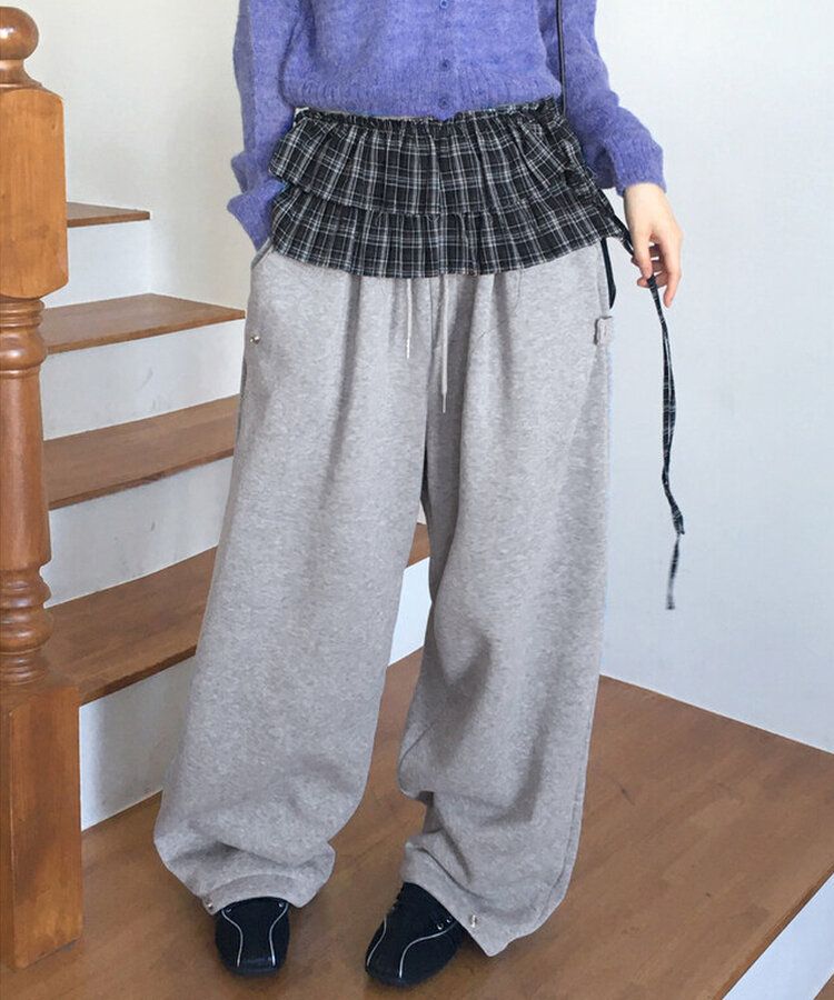 SAC6278 レイヤードチェックミニスカート ファッション雑貨