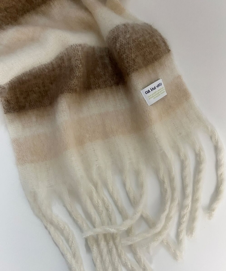 OPEN YY ストライプ ニットマフラー OPEN YY ストライプ ニットマフラー OPEN YY ストライプ ニット