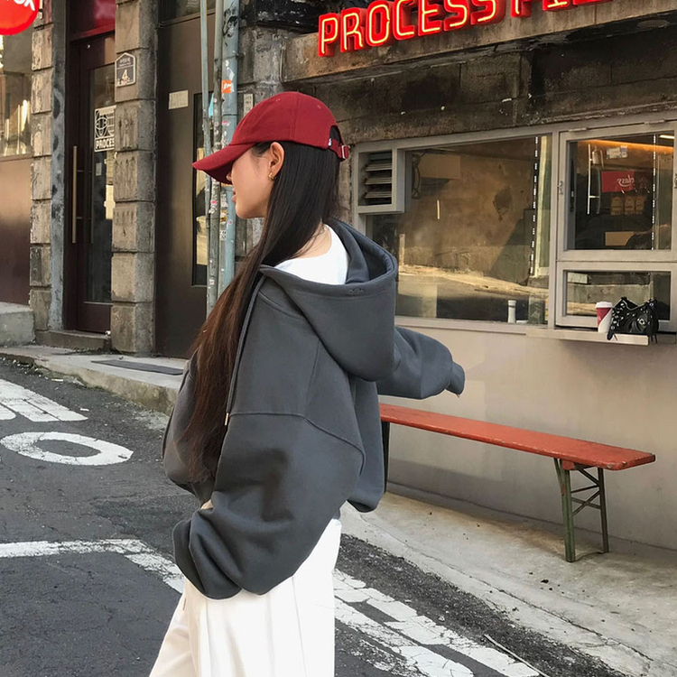 ノア2WAYパーカージップアップ(5color) CHARCOAL