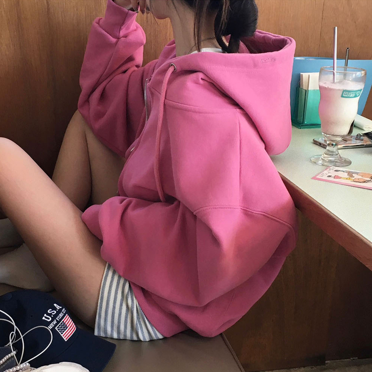 ノア2WAYパーカージップアップ(5color) PINK