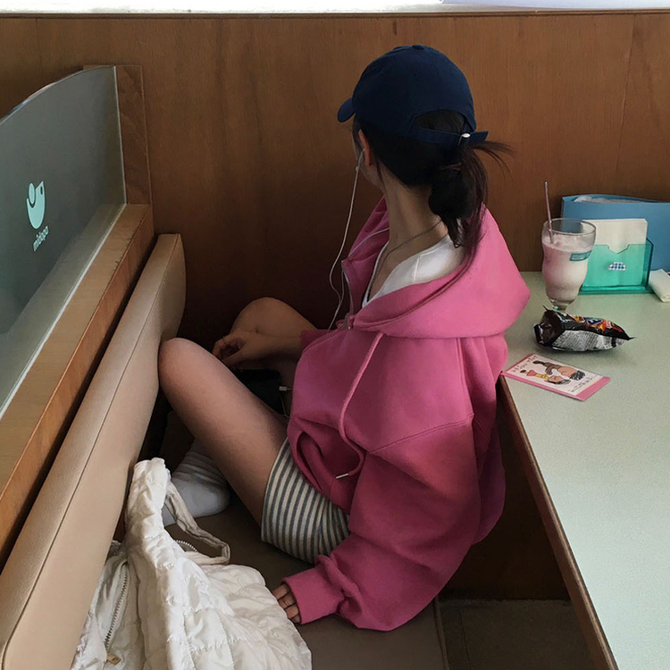 ノア2WAYパーカージップアップ(5color) PINK