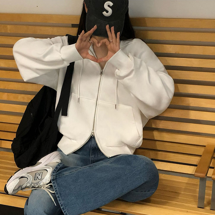 ノア2WAYパーカージップアップ(5color) WHITE