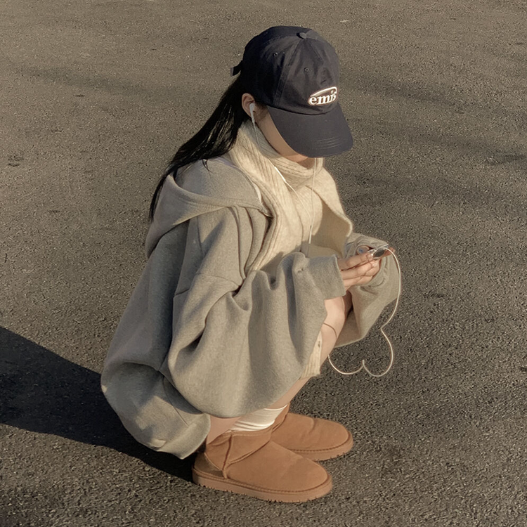 남녀공용 리얼 왕오버핏 투웨이 후드집업 빅사이즈 그레이