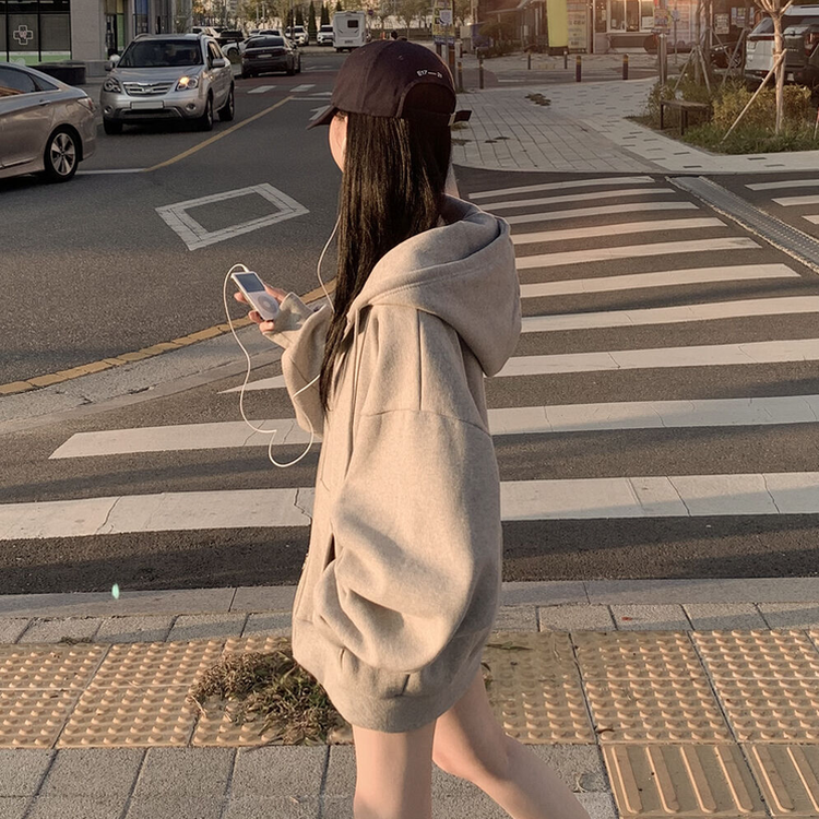 남녀공용 리얼 왕오버핏 투웨이 후드집업 빅사이즈 그레이