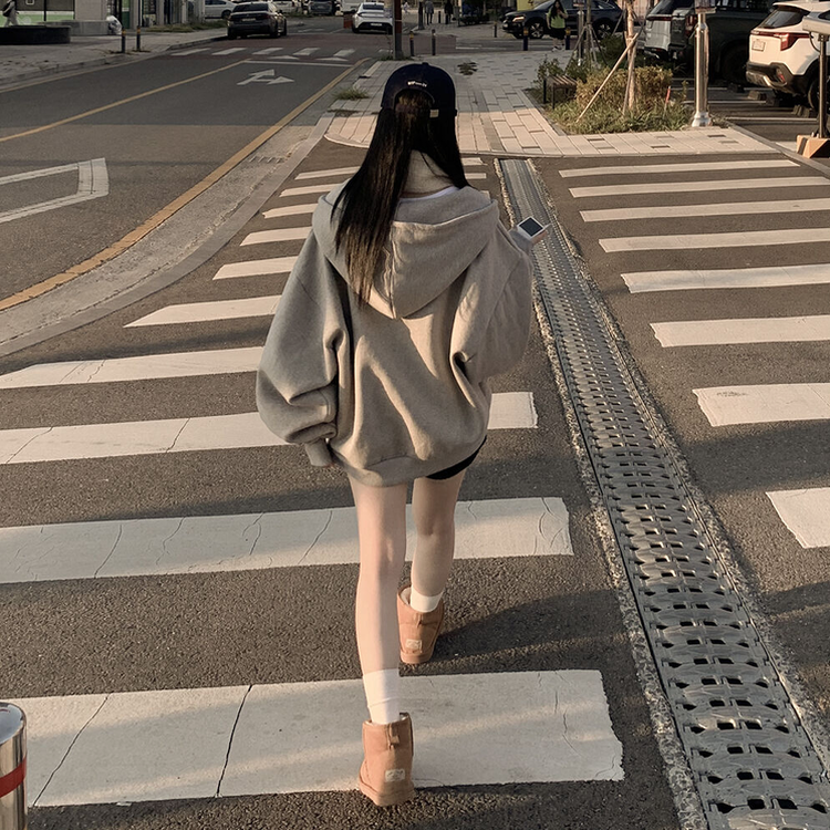 남녀공용 리얼 왕오버핏 투웨이 후드집업 빅사이즈 그레이