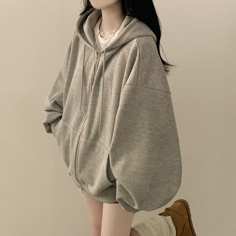 남녀공용 리얼 왕오버핏 투웨이 후드집업 빅사이즈 그레이